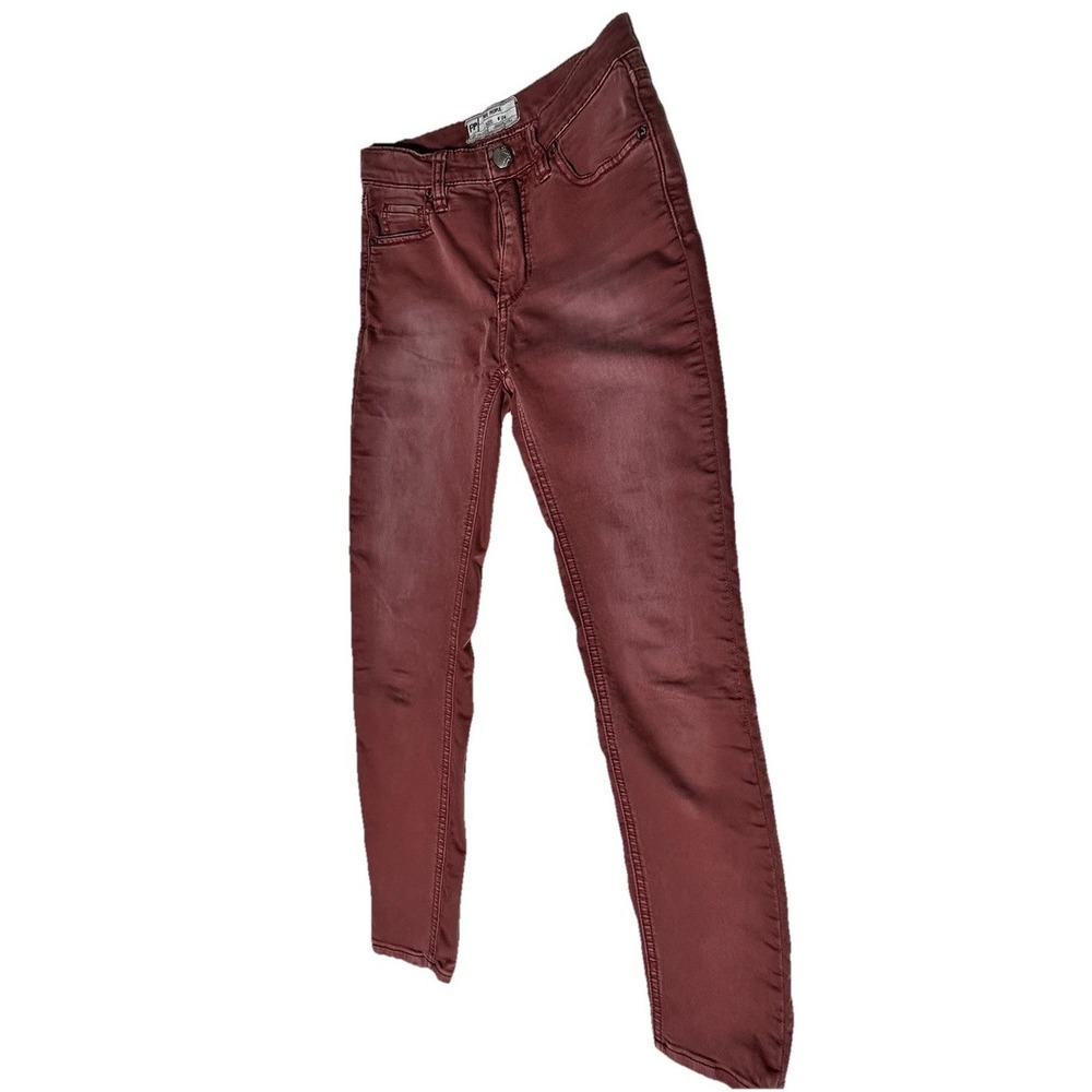 FREE PEOPLE High Rise Skinny Jeans Womens Size 24‎ Peach Color